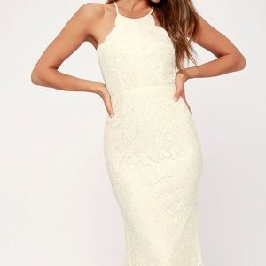 Lulu’s Cream lace maxi dress